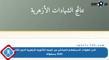 الآن خطوات الاستعلام المباشر عن نتيجة الثانوية الأزهرية الدور الثاني 2025 بسهولة